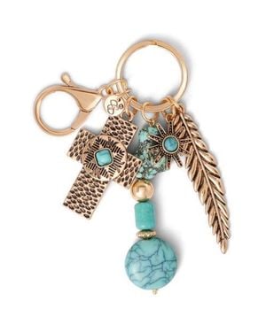 Jessica Simpson Bead Keychain With Charms - White