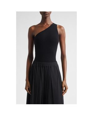 Michael Kors One-Shoulder Cashmere Blend Bodysuit - Black