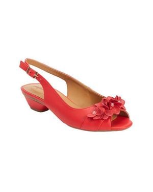 Comfortview The Rider Leather Like Slingback - Red