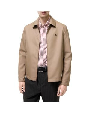 Burberry Reversible Tropical Gabardine Bloomsbury Harrington Jacket - Natural