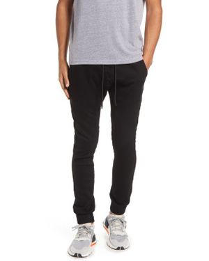 KUWALLA Stretch Cotton Blend Denim Sweatpants - Black