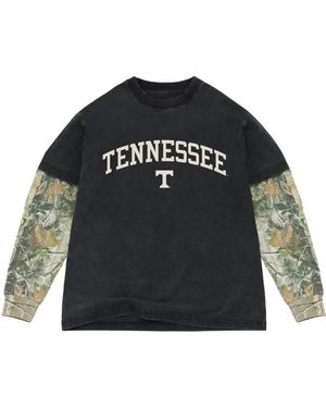 Uscape Apparel Camo Tennessee Volunteers Back Bay Twofer Heavyweight Long Sleeve T-Shirt - Black