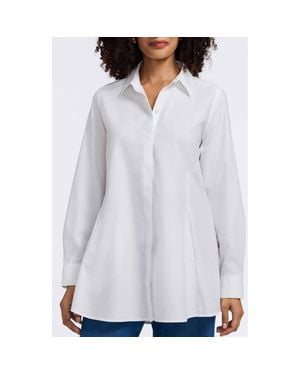 Foxcroft Cici Non-Iron Tunic Blouse - White