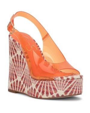 Jessica Simpson Kaliese Slingback Platform Wedge Sandal - Orange