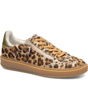 Johnston & Murphy Ashley Genuine Calf Hair Side Zip Sneaker - Brown