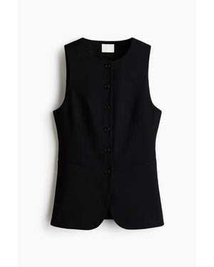 H&M Long Waistcoat - Black
