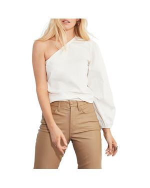 MARCELLA Garfield One-Shoulder Cotton Poplin Top - White