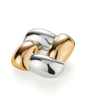 Jenny Bird Woven Square Brooch - White