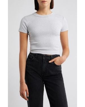 Mavi Crop Stretch Cotton T-Shirt - White