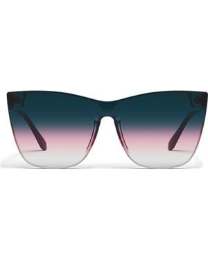 Quay Come Thru 144Mm Gradient Cat Eye Sunglasses - Blue