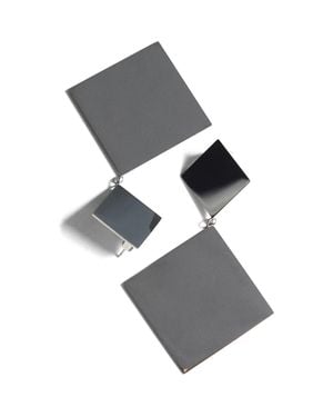 Mango Geometric Drop Earrings - Gray