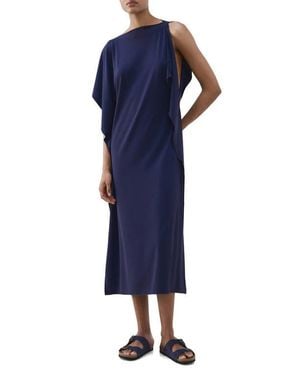 Mango Ruffle Trim Caftan - Blue