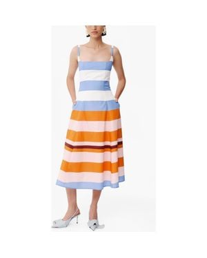 De Loreta Micaela Cotton A-Line Midi Dress - Orange