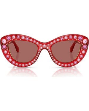 Swarovski 49Mm Cat Eye Sunglasses - Red