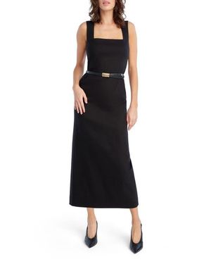 FAVORITE DAUGHTER The Perfect Opportunity Linen Blend Midi Dress - Black