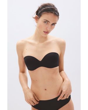 H&M Padded Microfibre Balconette Bra - Black