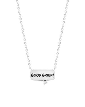 Crislu X Peanuts Good Grief! Thought Bubble Pendant Necklace - White