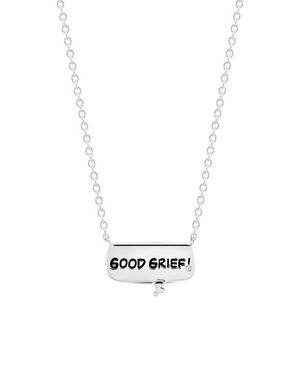 Crislu X Peanuts Good Grief! Thought Bubble Pendant Necklace - White