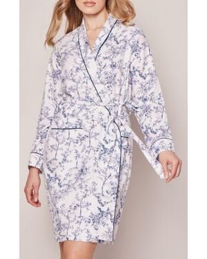 Petite Plume Timeless Toile Pima Cotton Robe - Gray