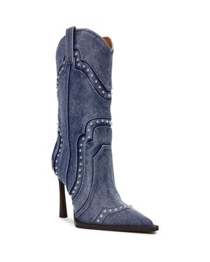 Steve Madden Kylar Studded Western Boot - Blue