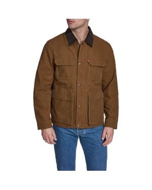 Levi's Corduroy Collar Cotton Canvas Jacket - Brown