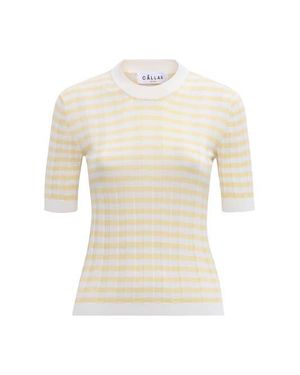 Callas Milano Deeda Crewneck Stripes Sweater - White
