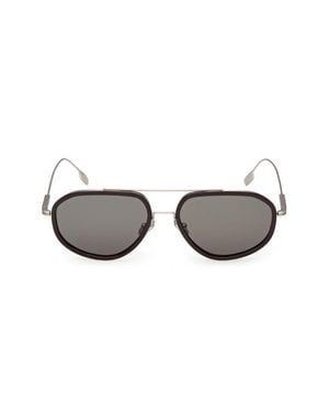 ZEGNA 56Mm Navigator Sunglasses - Multicolor