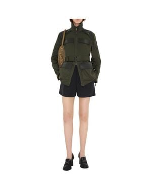 Burberry Leather Trim Nylon Blend Field Jacket - Black