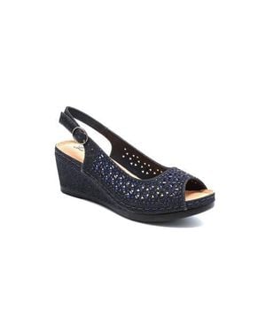 Lady Couture Anita, Slingback Wedge - Blue