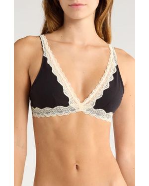 Free People Intimately Fp Oh My Darling Plunge Bralette - Black