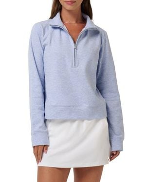 Travis Mathew Cloud Half Zip Pullover - Blue