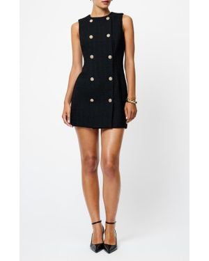 French Connection Structured Tweed Minidress - Black