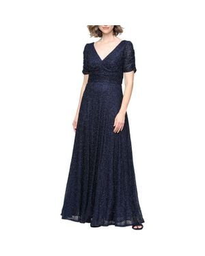 Alex Evenings Sequin Empire Waist Gown - Blue