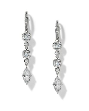 Nadri Delancey Linear Drop Earrings - White
