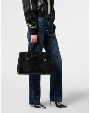 Philipp Plein Big Shopper Bag Cocco - Blue