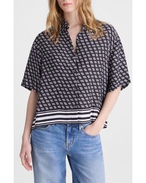 Madewell Geometric Boxy Button-Up Shirt - Blue