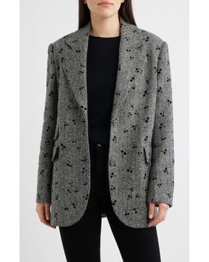 Cece Oversize Single-Breasted Blazer - Gray