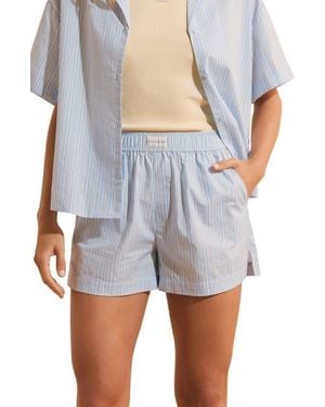 Etam Benicio Cotton Pajama Shorts - Gray