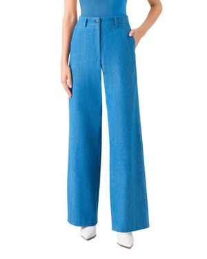 Akris Finnian High Waist Wide Leg Jeans - Blue