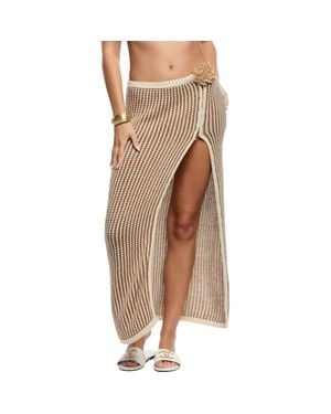 CAPITTANA Rosalia Crochet Cover-Up Skirt - Brown