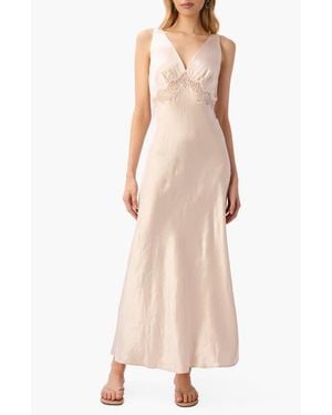 Cami NYC Rehka Sleeveless Lace & Satin Maxi Dress - Natural