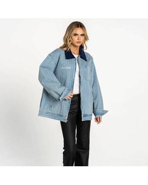 The Wild Collective New York Yankees Full-Zip Mechanic Jacket - Blue