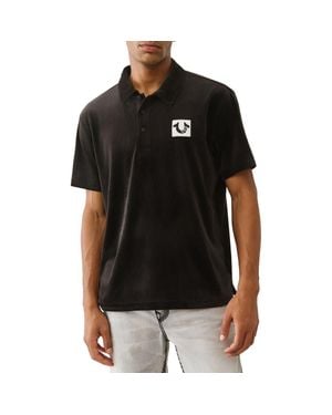 TRUE RELIGION Velour Polo - Black