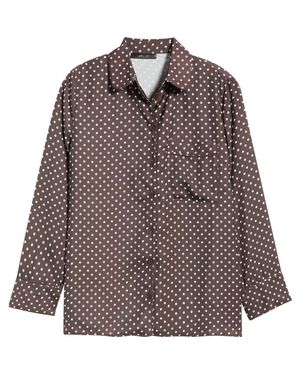 DELUC Survivor Polka Dot Print Button-Up Shirt - Brown