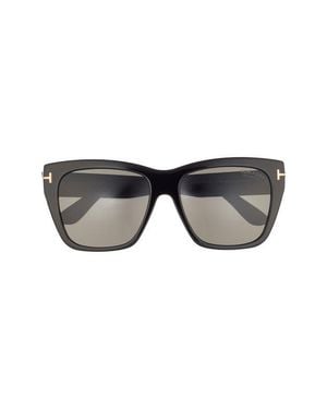 Tom Ford Flynn 55Mm Polarized Butterfly Sunglasses - Black