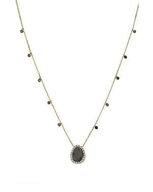 Effy 14K Onyx & Diamond Halo Necklace - Blue