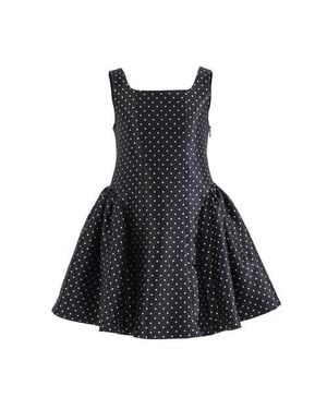 Tulle Vivienne Polka Dot Dress - Black