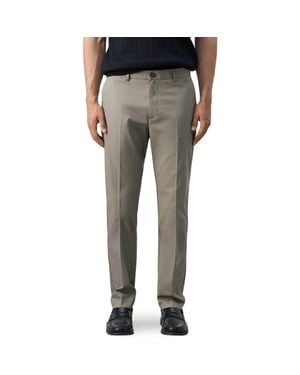 Mango Slim Fit Flat Front Cotton Twill Pants - Gray