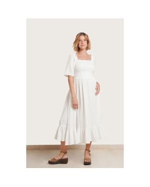 Nom Maternity Raquel Maternity & Nursing Dress - White