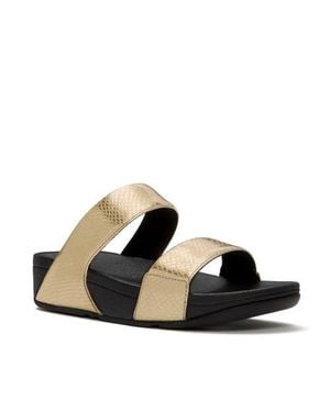 Fitflop Lulu Metallic Snake Slides - Black